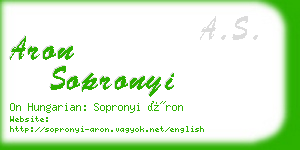 aron sopronyi business card